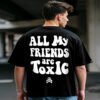 Men's Black Toxic Typography Oversized T-shirt