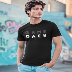 Men's Black Game Over Typography T-shirt