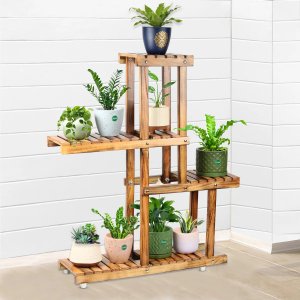 Urban Plant four Tier Wooden Stand for Home Decor
