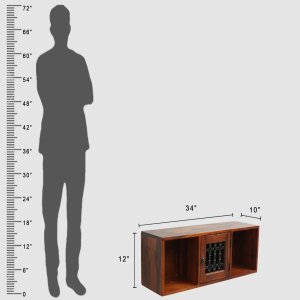 Wooden Wall Shelve One Door - Maple Finish - Image 2