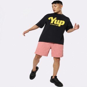 Men's Black Yup It Will Be Ok Typography Oversized T-shirt - Image 2